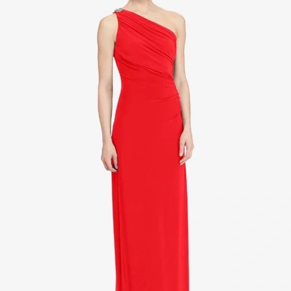 Ralph Lauren Vibrant Red One-Shoulder Dress